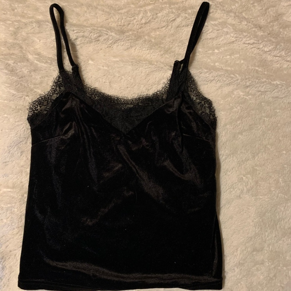 velvet lacey tank top